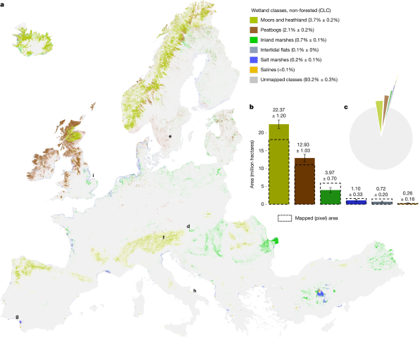 Map of European wetland types